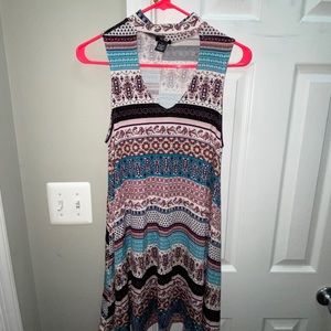 Multi pattern dress